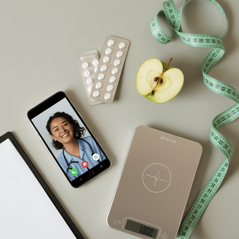 Couple using smart home gym equipment